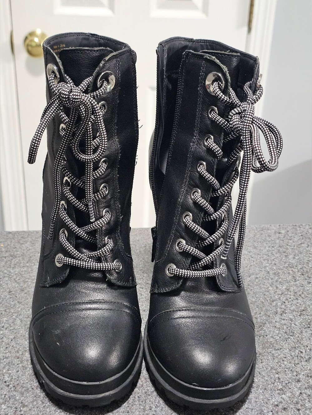Aldo Marille Women's Black Lace-Up Combat Boots